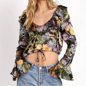 FOR LOVE AND LEMONS LUCIANA RUFFLE BLOUSE